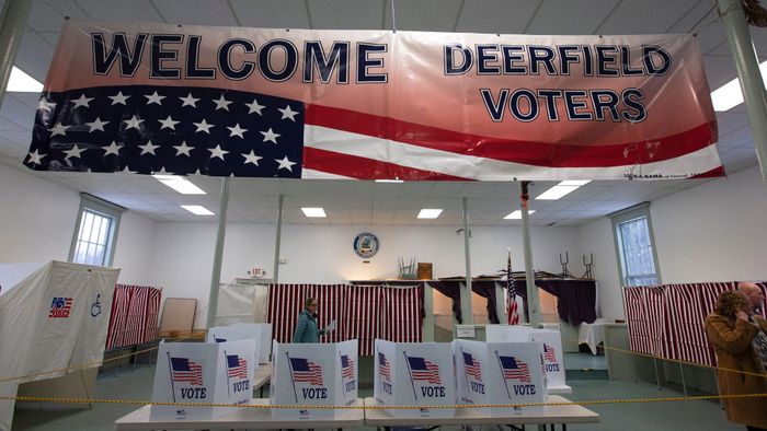 Primary election voting in Deerfield New Hampshire