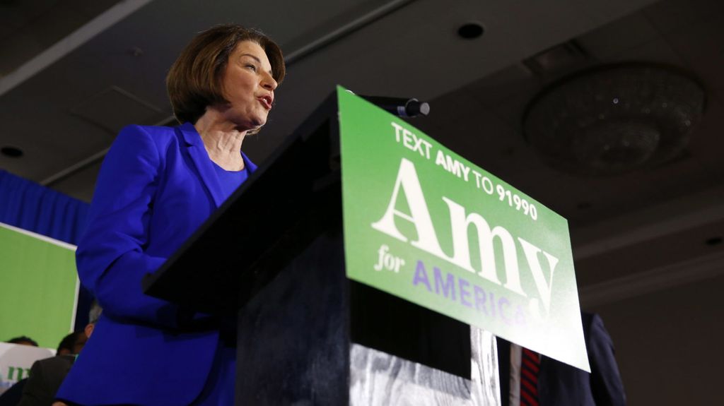 Democratic candidate for United States President, Senator Amy Klobuchar Primary night