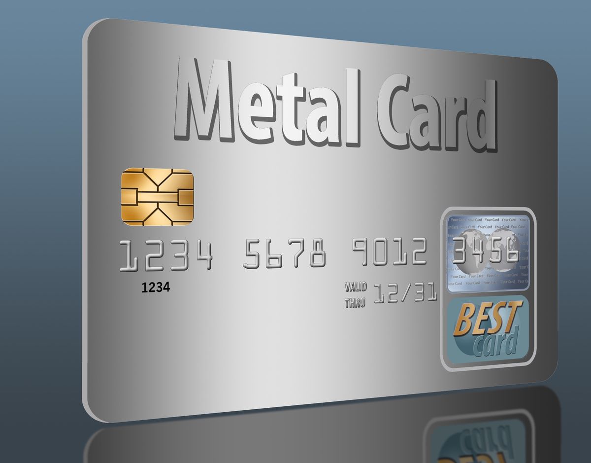 Here is a metal credit card that is mock, generic.