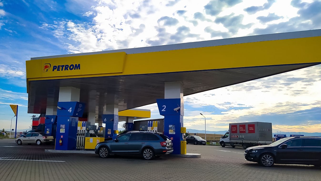 Brashov, Romania - September 26, 2022: Petrom gas station
