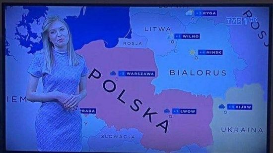 Botrányt okozott a lengyel időjárás-jelentésben megjelent ukrán térkép