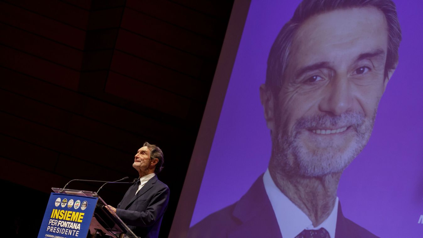 Italy: MILAN - Teatro Dal Verme 6.00 pm Closing of the electoral campaign for the Lombardy Region with the leaders of the centre-right and Attilio Fontana