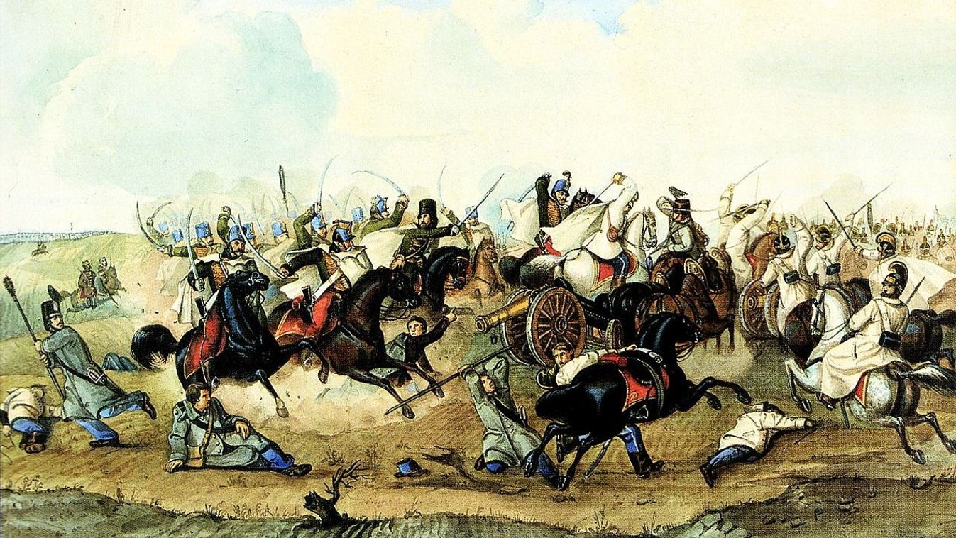 A magyar huszárok a kápolnai csatában is derekasan küzdöttek. Than Mór festményén a Sándor-huszárokat örökítette meg (Forrás: Wikipedia)