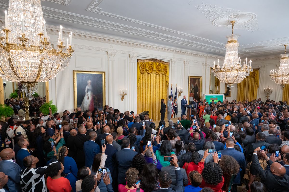 Joe Biden amerikai elnök, a fekete történelem hónapjának egyik rendezvényén a Fehér Házban, 2023.02.28-án (Forrás: President Biden / Twitter)