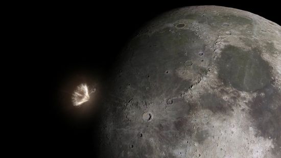 Videón, amint egy meteor csapódik a Holdba