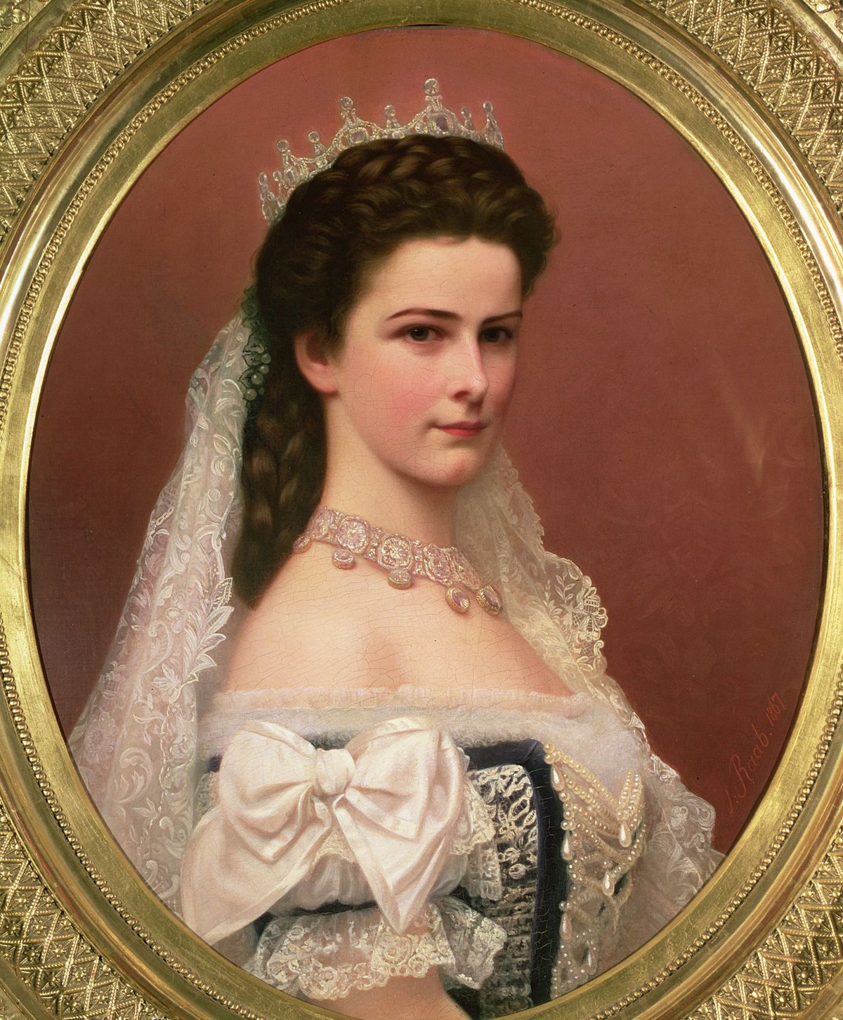 Empress Elizabeth of Bavaria (1837-98) in Hungarian costume, 1867 (oil on canvas)