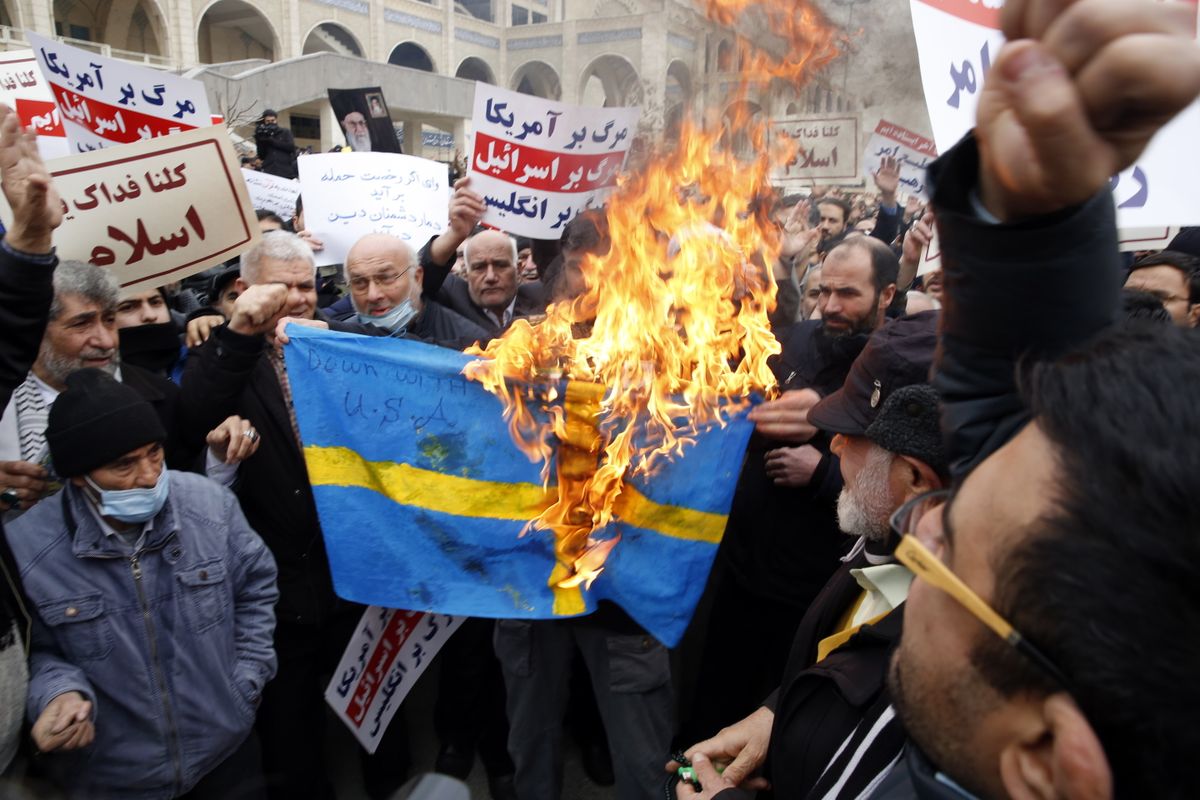 Protest against Sweden over desecration of the holy Koran
