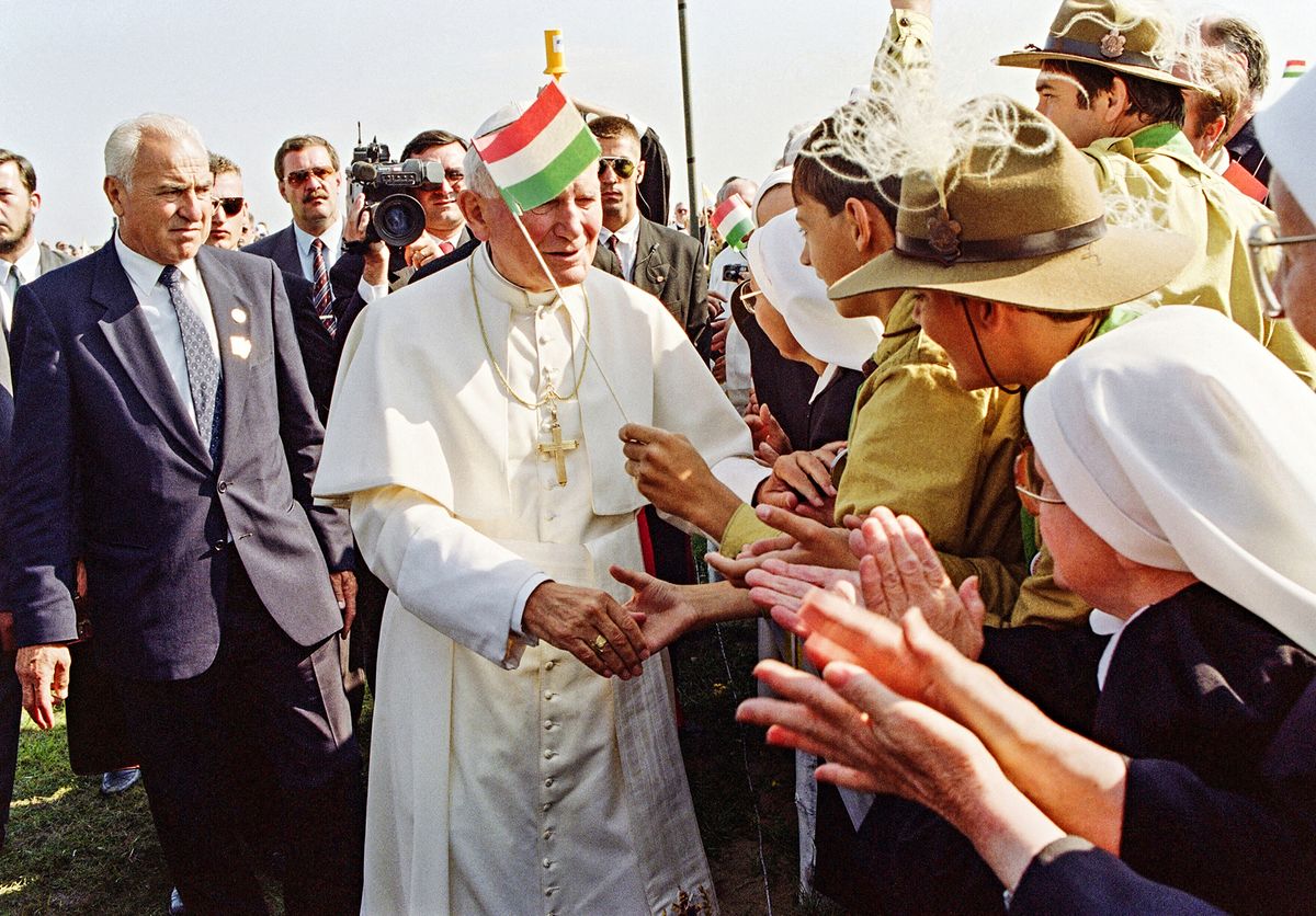 II. János Pál pápa magyar cserkészekkel Budapesten, 1991. augusztus 19.