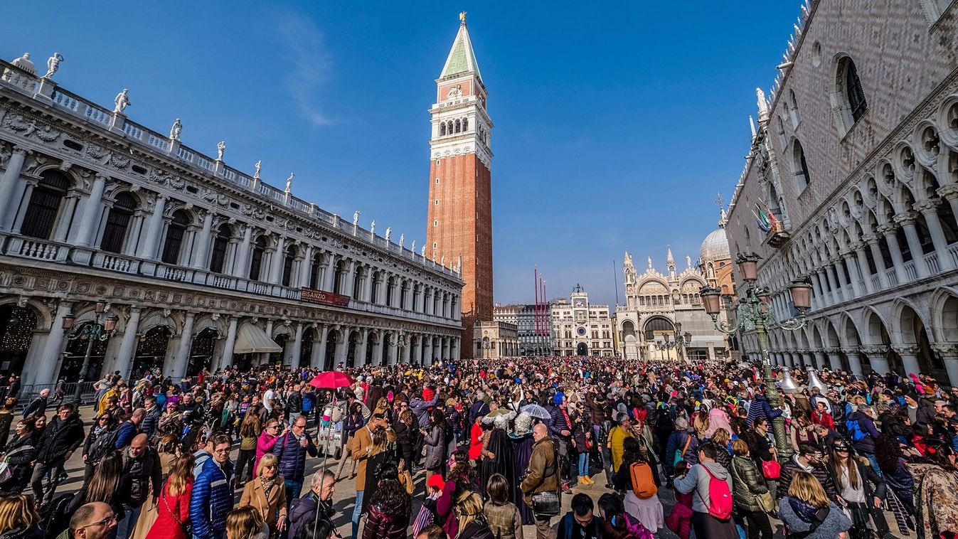 Thousands of people are gathering at San Marco Square,