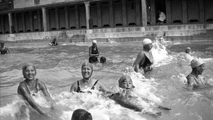 1930. Budapest III. Csillaghegyi strandfürdő Fortepan / Romák Éva