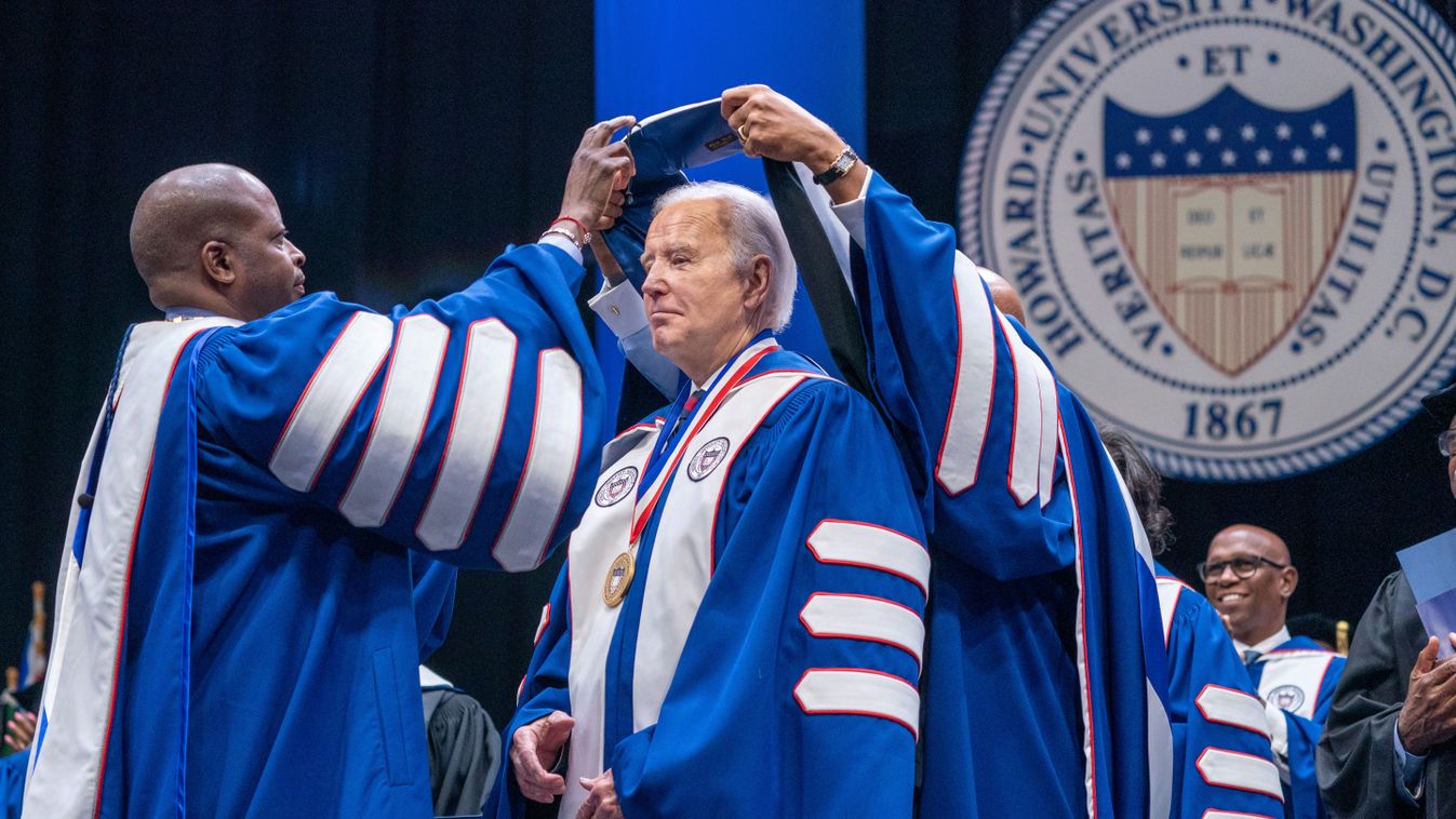 US President Joe Biden delivers the Howard University Commencement Address