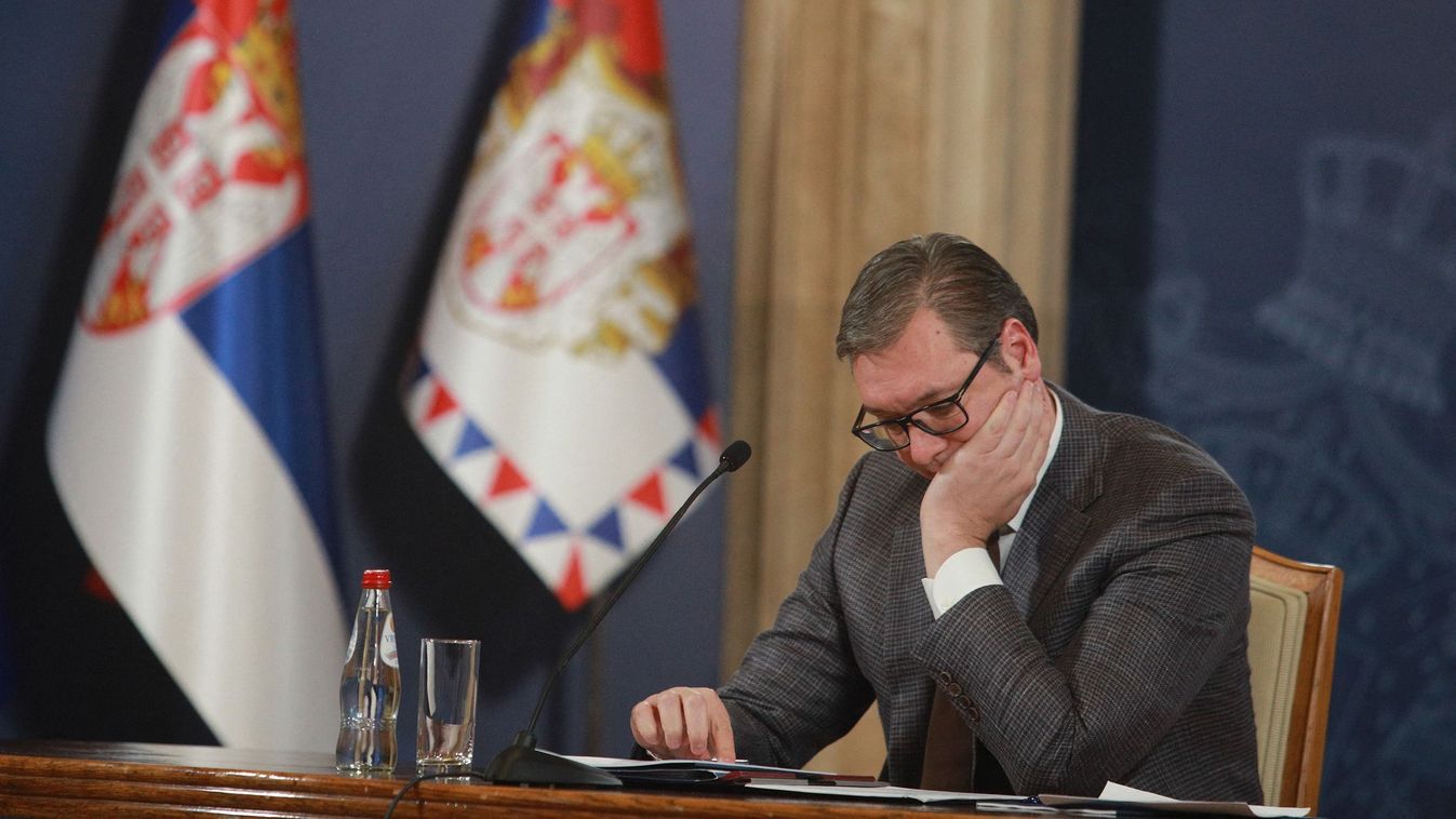Serbian President Aleksander Vucic holds press conference
