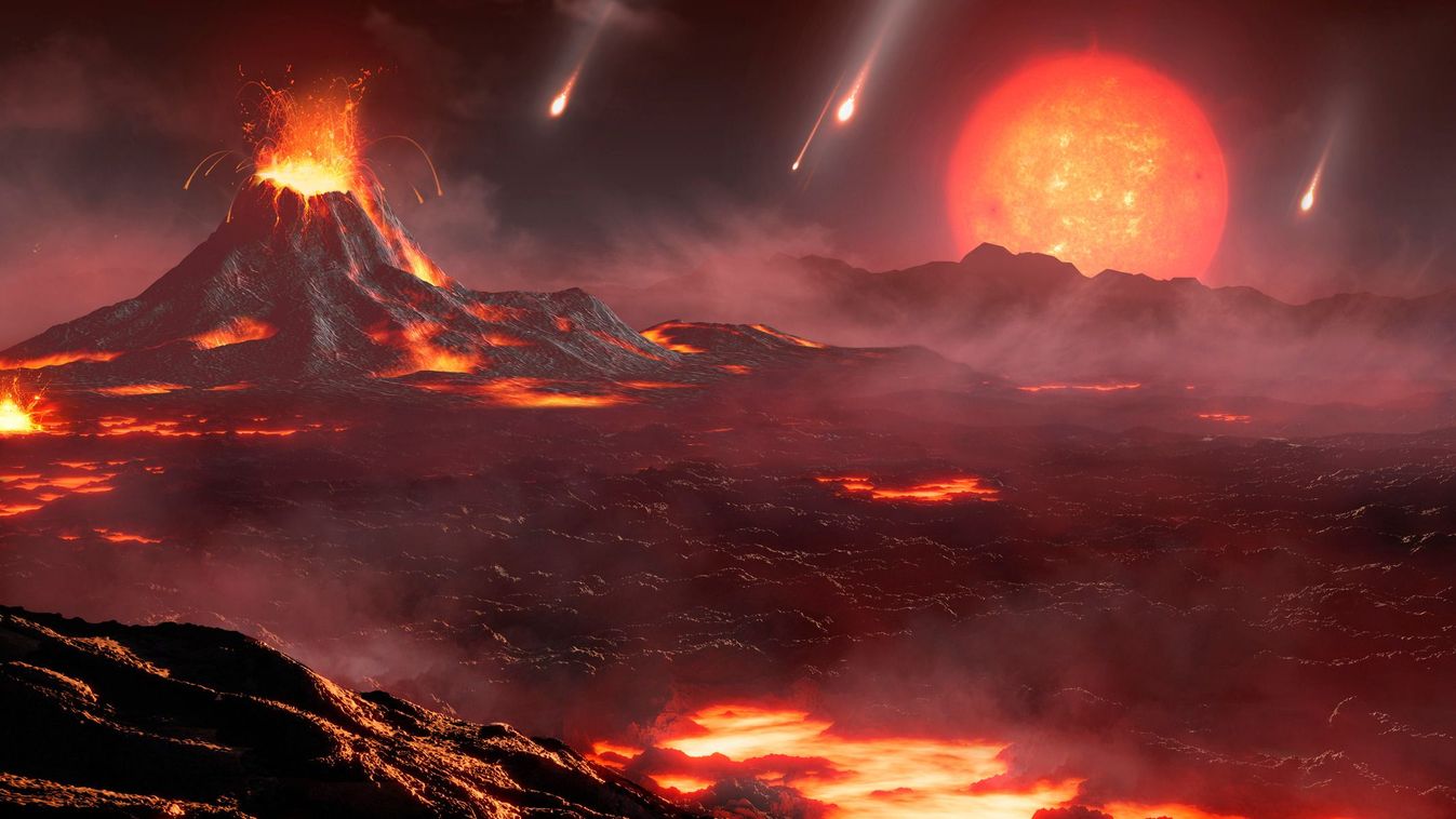 Artwork of a volcanic exoplanet