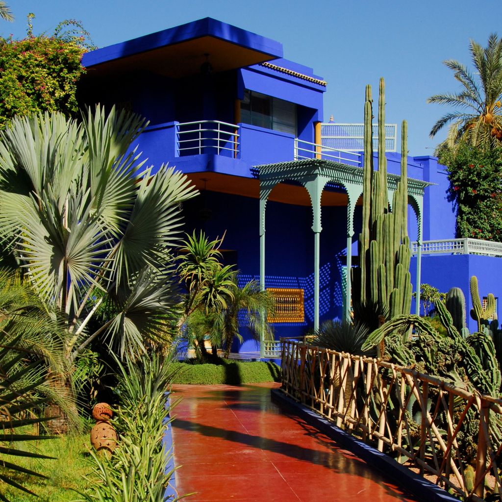 Yves Saint Laurent háza a marrákesi Majorelle-kertben.