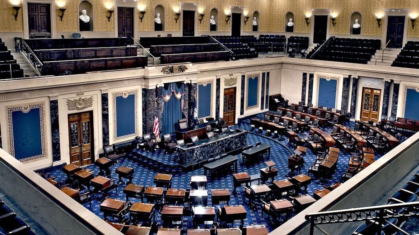 Az Egyesült Államok szenátusának terme a karzatról. (Fotó: lithub / Twitter)