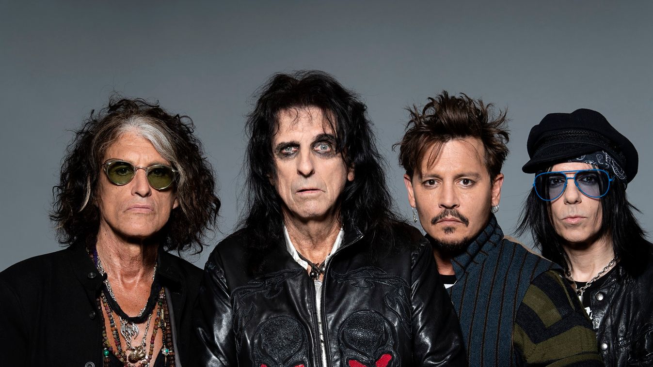 A Hollywood Vampires tagjai: Joe Perry (Aerosmith), Alice Cooper, Johnny Depp és Tommy Henriksen