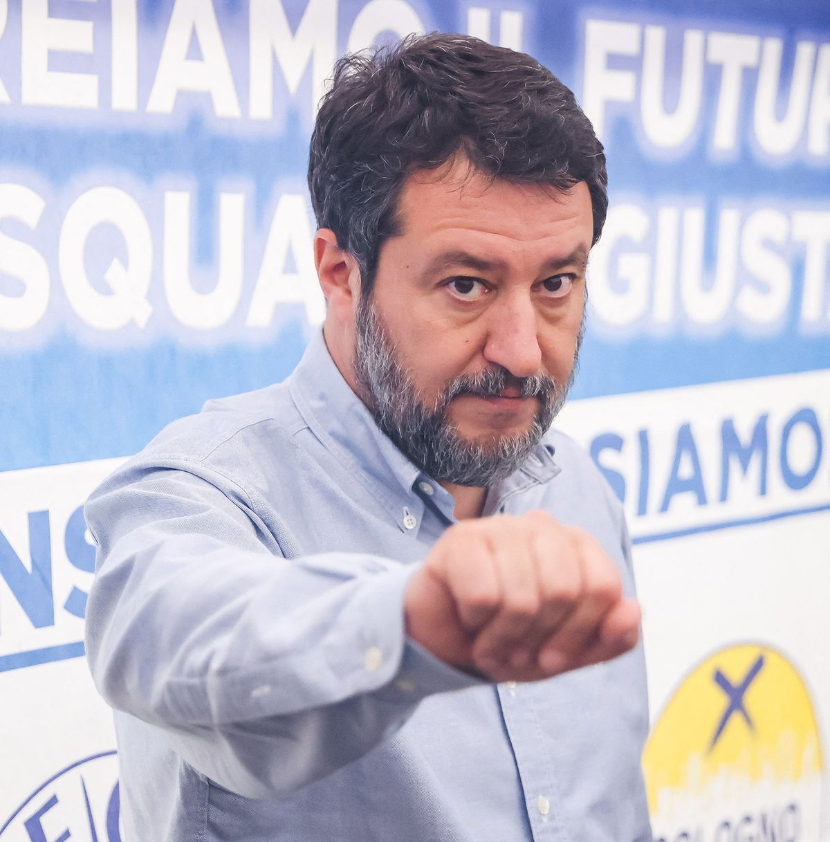 Matteo Salvini Attends A Rally For The Elections In Cologno Monzese In Milan
