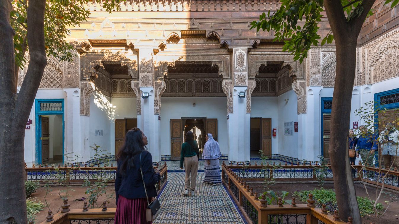 Morocco high atlas marrakech imperial city medina unesco bahia palace courtyard