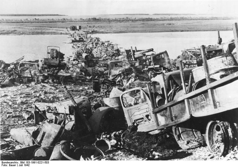Veszteségek a Don partján a harcok után, 1942-ben 