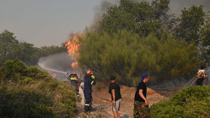 Wildfire Rages In Saronida Near Athens