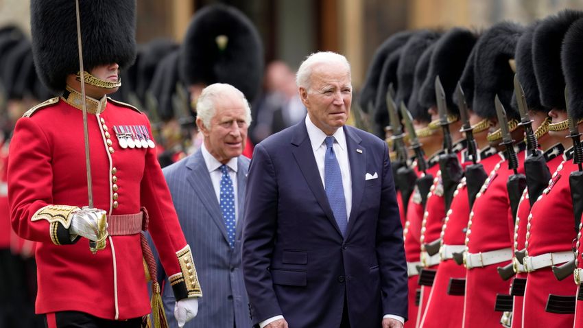 Fascinated by the honor guard, Biden had no interest in the third.  With Karol + video
