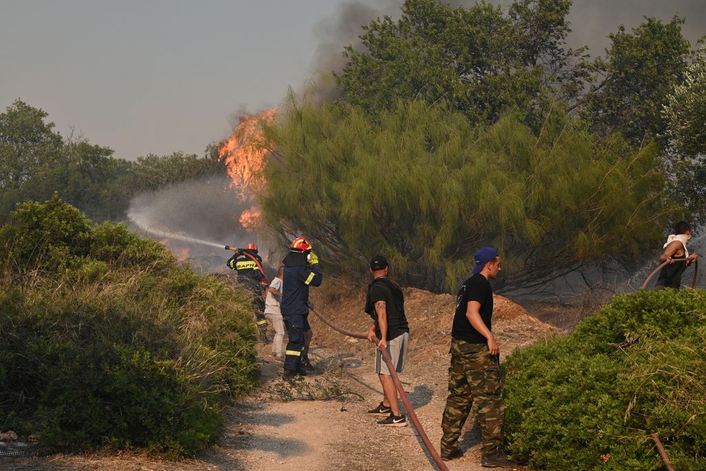 Wildfire Rages In Saronida Near Athens