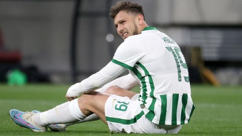 BUDAPEST, HUNGARY - APRIL 2: Balint Vecsei of Ferencvarosi TC