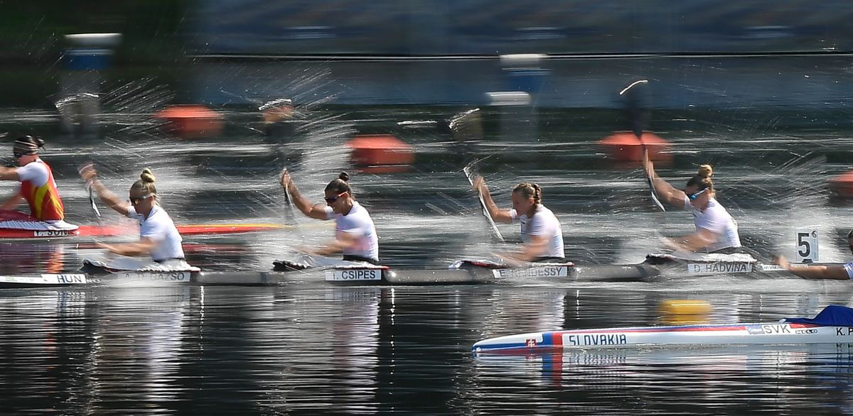 Esther Rendisi;  Tamara Chips;  Dora Hadvina, WC Kayak-Canoe, Duisburg