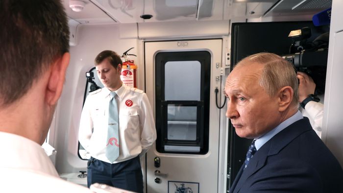 Russian President Vladimir Putin attends ceremony launching passenger traffic on Line D3