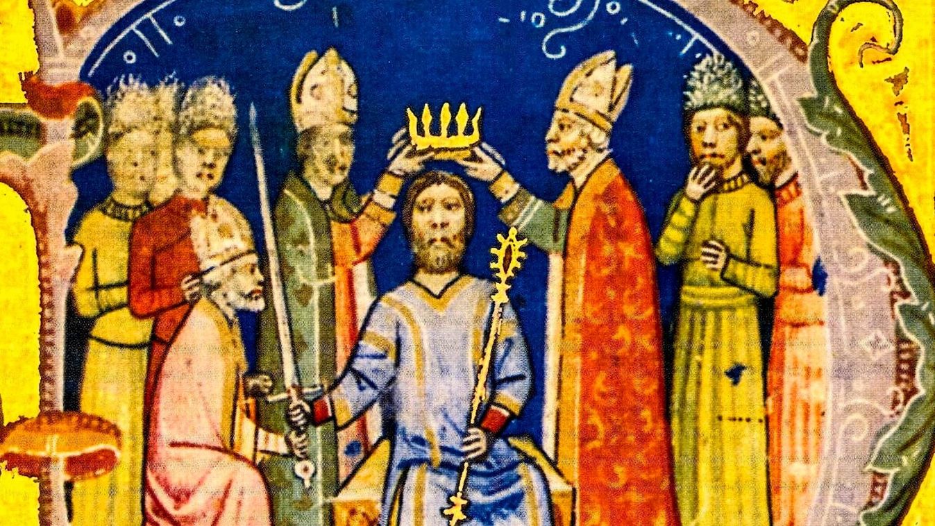 I. András király koronázásának ábrázolása a Képes Krónikában 