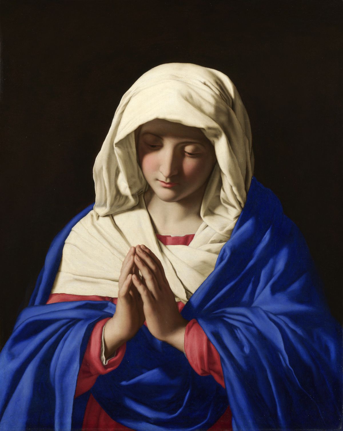Szűz Mária alakja. Giovanni Battista Salvi da Sassoferrato (Forrás: Wikipedia.com)