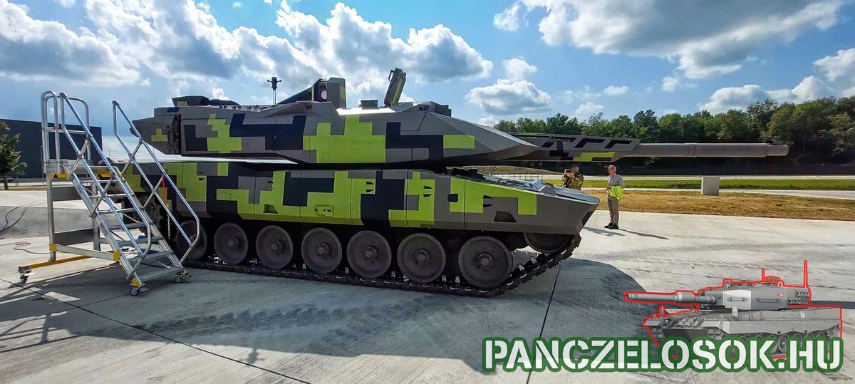 KF51 Panther kísérleti harckocsi a zalagerszegi Rheinmetall-gyár avatóján. Forrás: Facebook/Pánczélosok.hu. Szupertank