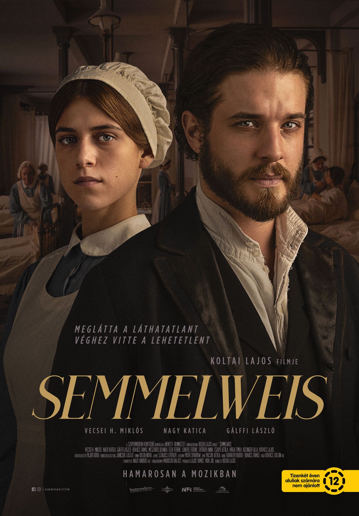 A Semmelweis című film plakátján Nagy Katica és Vecsei H. Miklós 