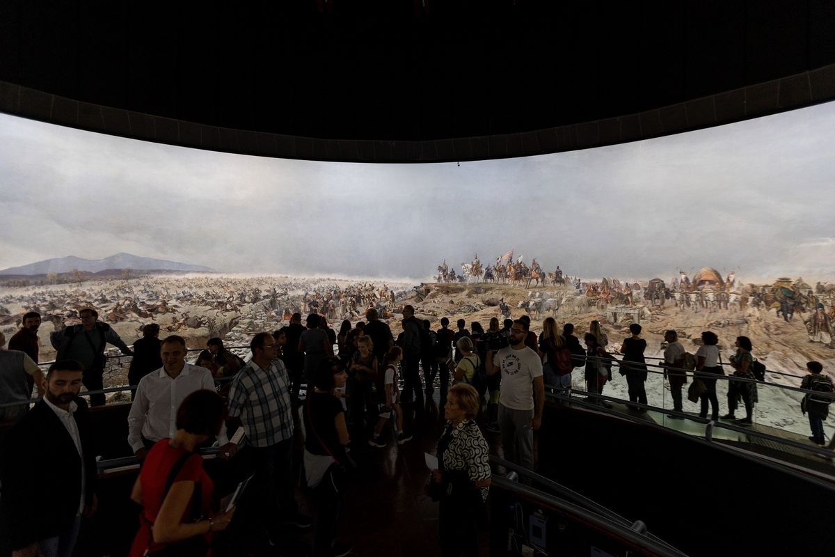 A Feszty-körkép a megújult világításban az Ópusztaszeri Nemzeti Történeti Emlékpark rotundájában