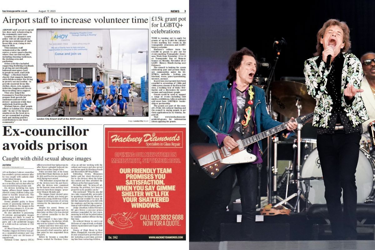 A The Rolling Stones az alul látható kis piros hirdetésben, a Hackney Gazette nevű lapban jelentette be az új albumot