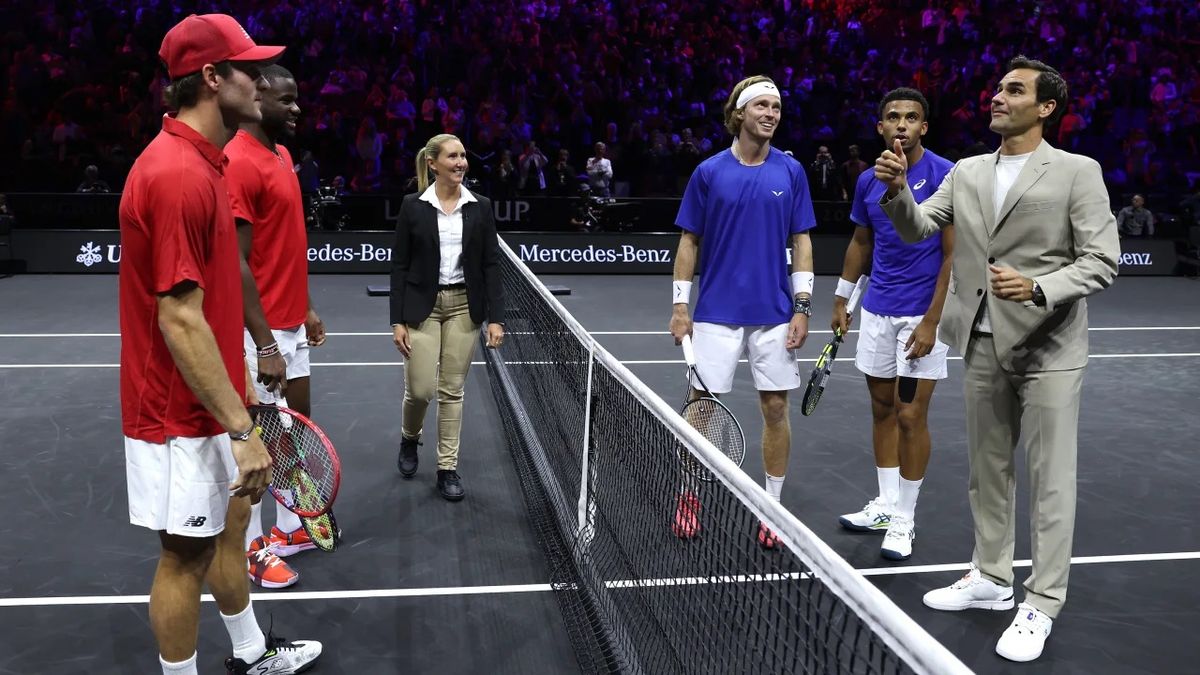 Roger Federer Laver-kupa Andrej Rubljov Arthur Fils Tommy Paul Frances Tiafoe