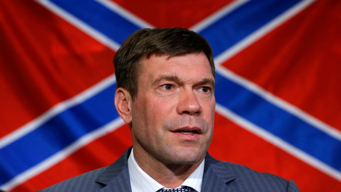 Oleg Tsaryov, a Ukrainian politician supporting the self-proclaimed Donetsk People's Republic, attends a news conference in Donetsk