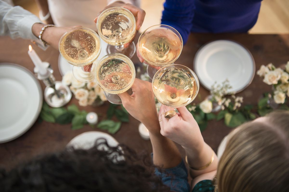 Women toasting each other with champagne
Lugas