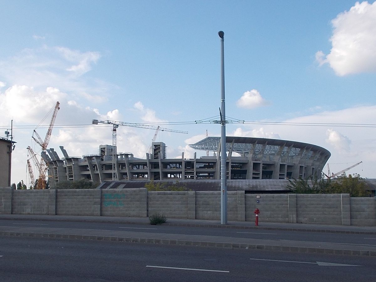 Az épülő stadion 2018-ban 