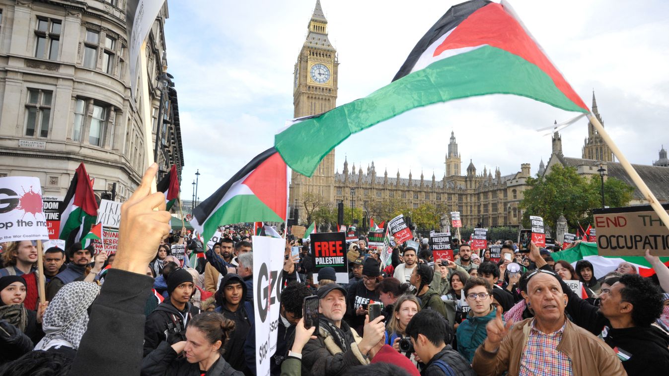 Palestinian Solidarity March. London
London palesztin tüntetés