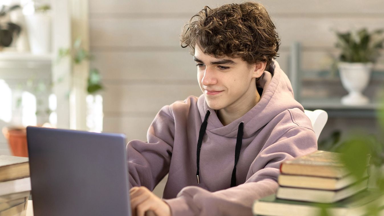 Young,Man,,Student,Studying,At,Home,,Looking,At,A,Laptop