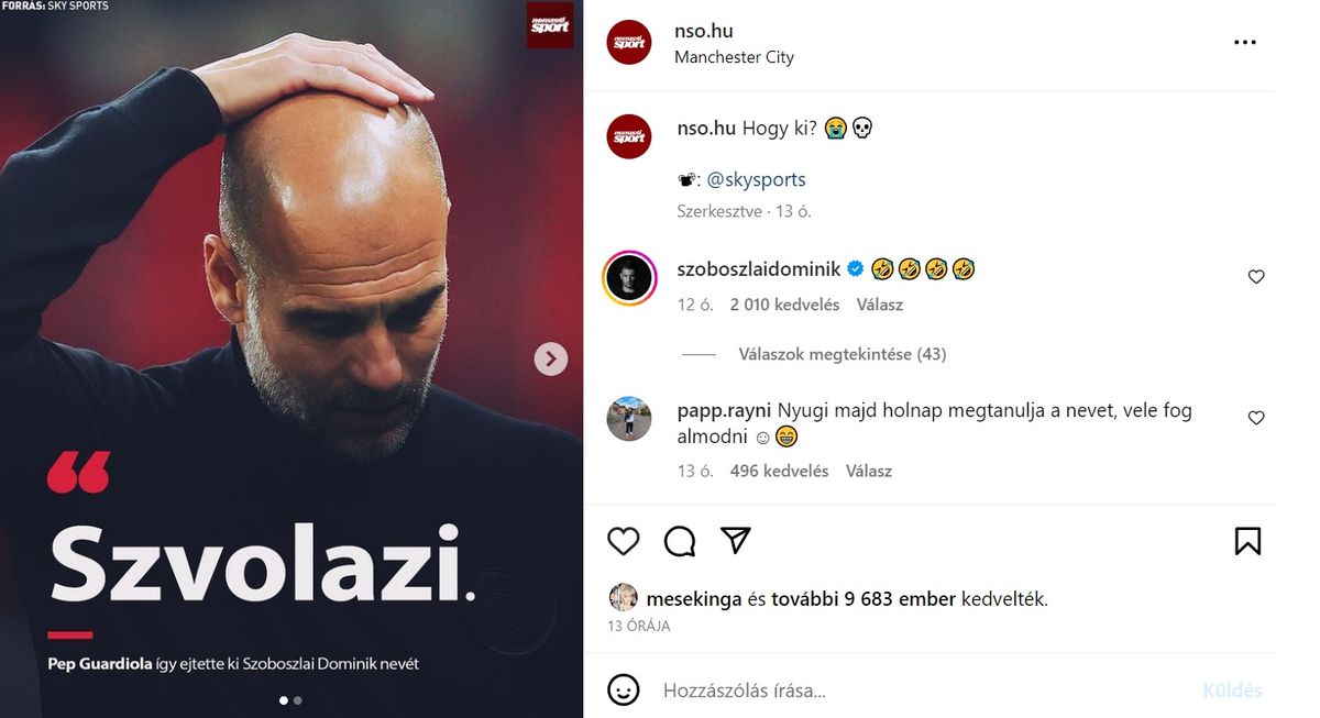 Szoboszlai Dominik Pep Guardiola