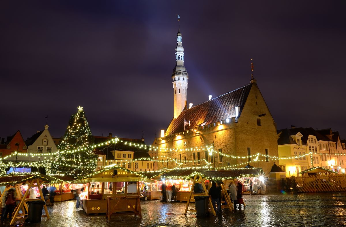 City,Hall,Square,In,Tallinn,In,Christmas,,Estonia