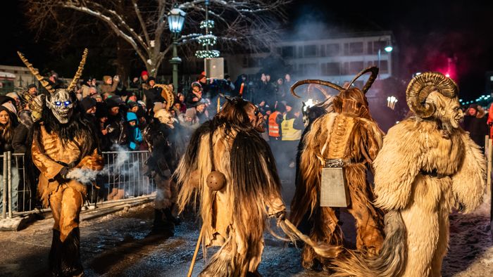 Traditional parade with Perchten