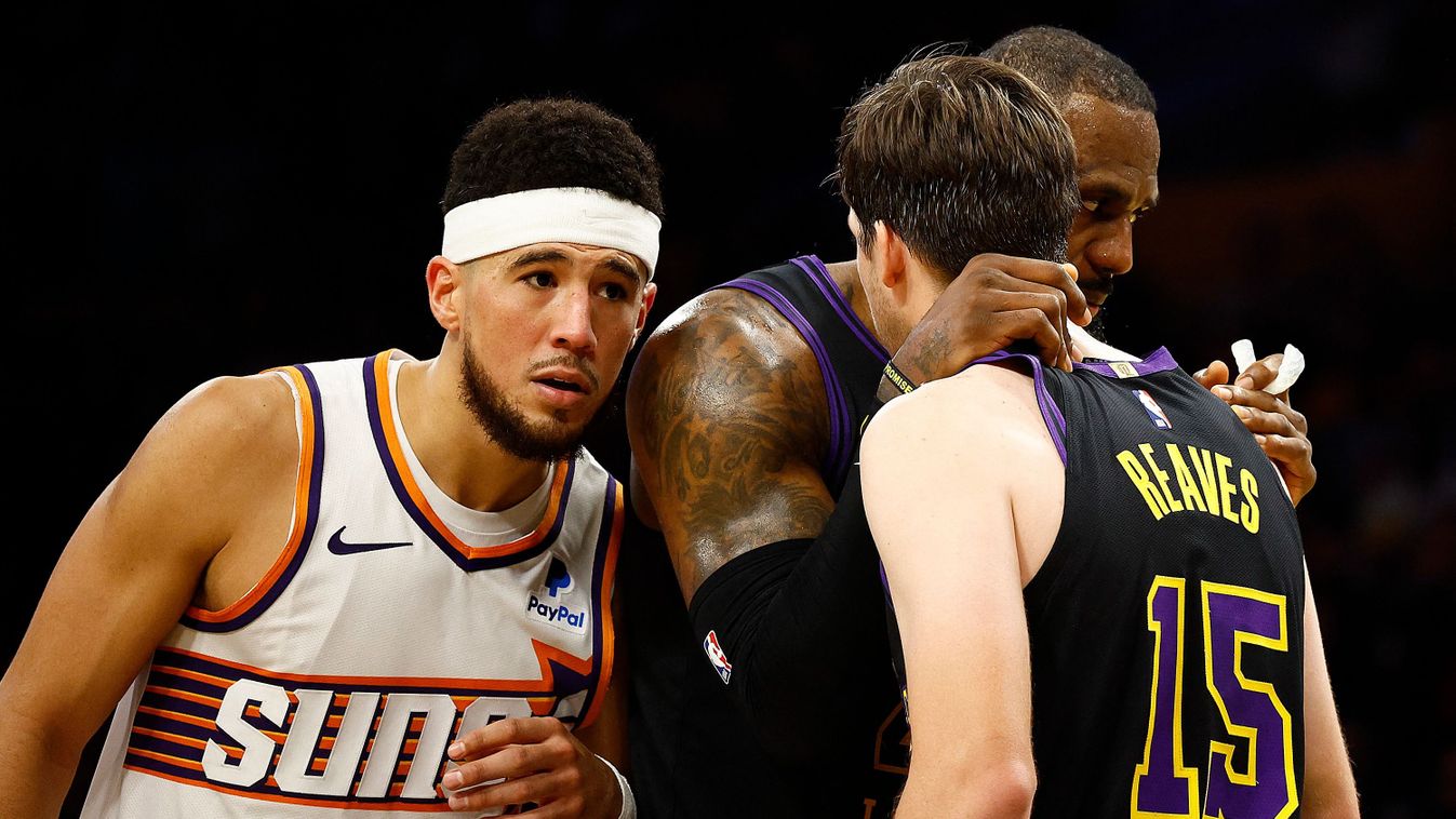 Phoenix Suns v Los Angeles Lakers: Quarterfinals - 2023 NBA In-Season Tournament Devin Booker LeBron James Austin Reaves