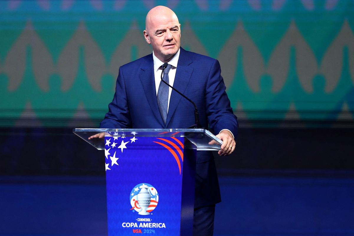 CONMEBOL Copa America 2024 Official Draw Gianni Infantino FIFA bíróverő klubelnök