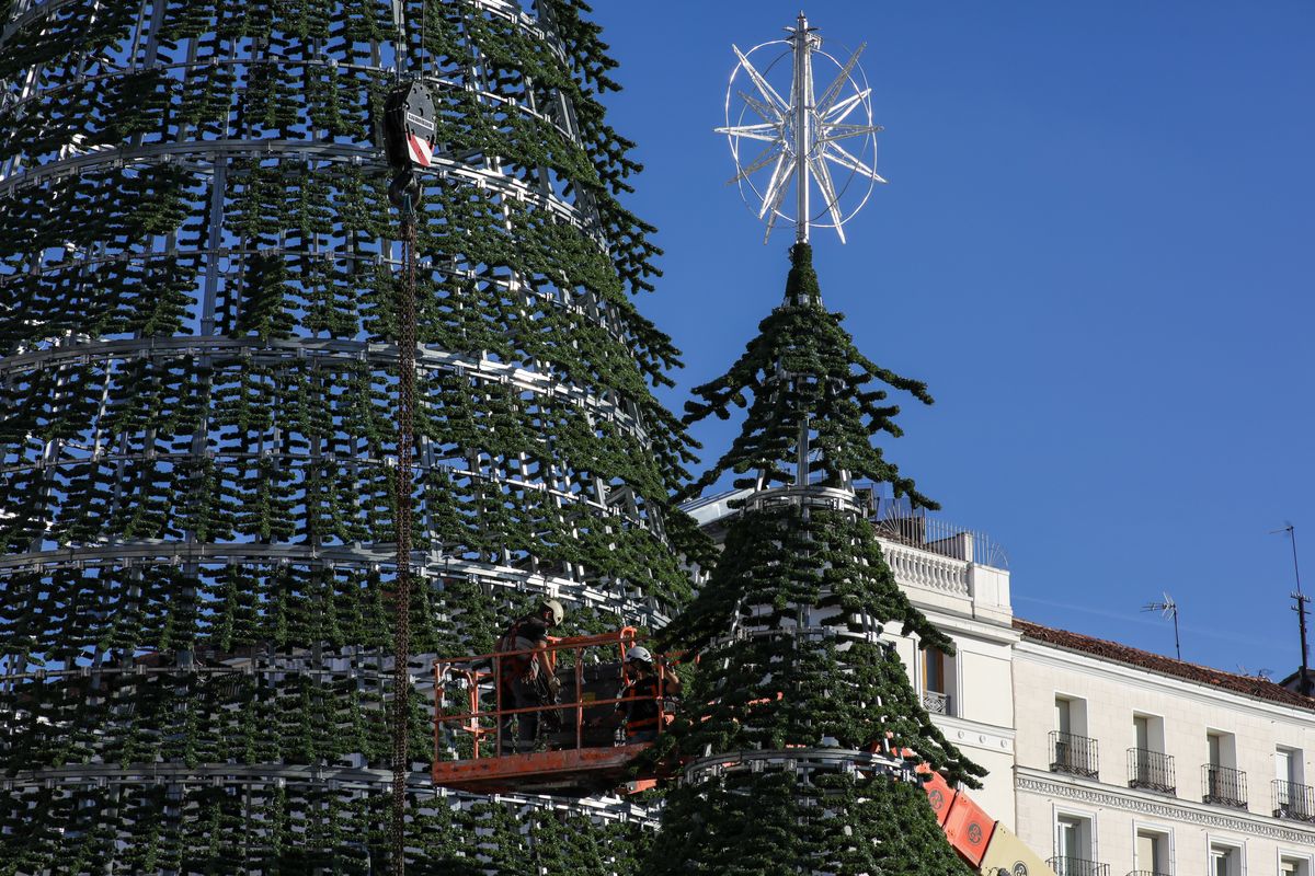 Christmas tree in Madrid, Spain - 14 Nov 2023