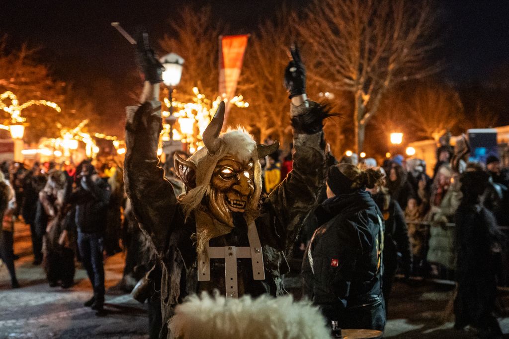 Traditional parade with Perchten