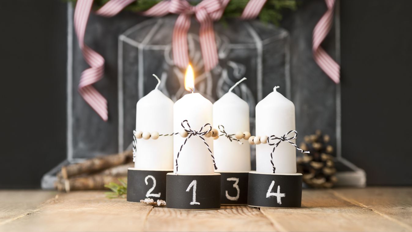 Four,Advent,Christmas,Candles,In,Black,And,White