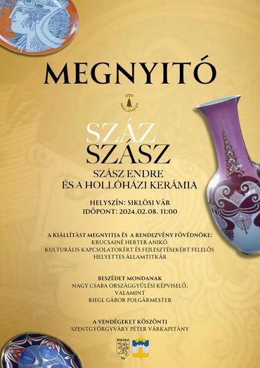 A Szász Endre és a hollóházi kerámia című kiállítás plakátja